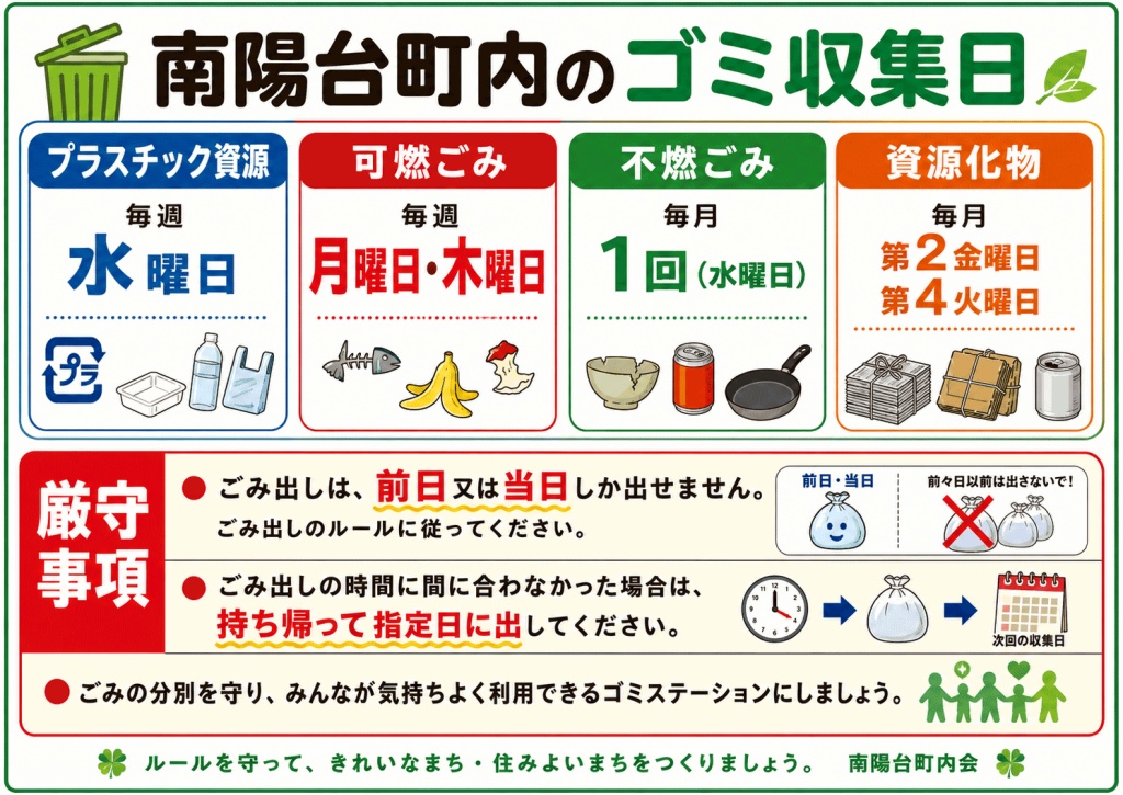 南陽台町内会のゴミ取集